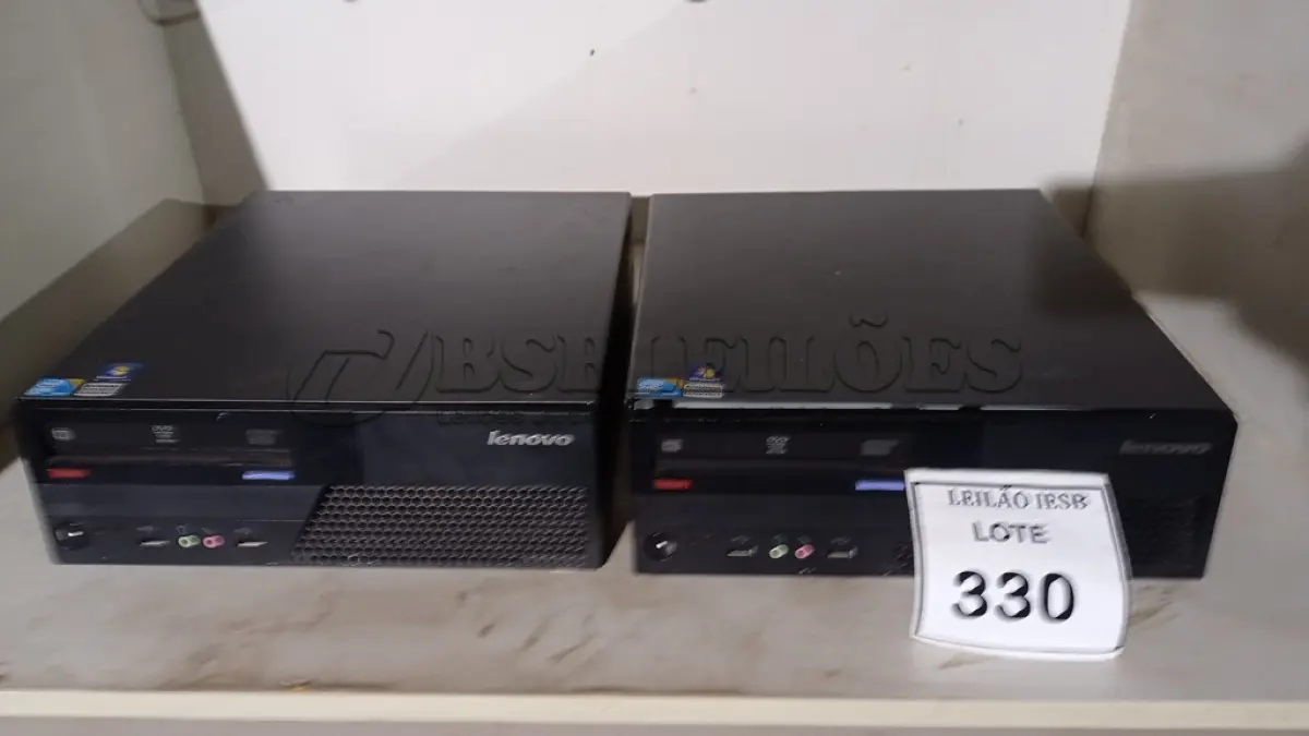 LOTE 330 - 02 CPUS LENOVO. (NO ESTADO) ATENÇÃO! FAZER A VISITAÇÃO ANTES DE ARREMATAR, NÃO SABEMOS SE FUNCIONA, LEILÃO NÃO TEM GARANTIA E NEM DEVOLUÇÃO, SUJEITO A POSSÍVEIS AVARIAS VISÍVEIS/OCULTAS E/OU AUSÊNCIA DE COMPONENTES.