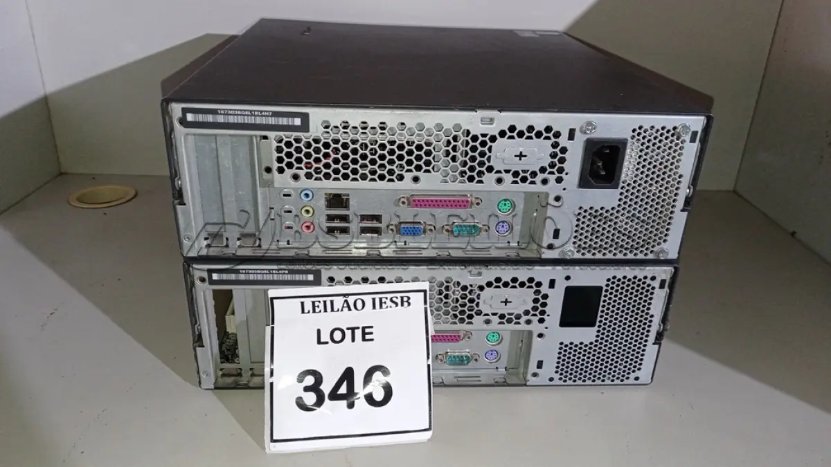 LOTE 346 - 02 CPUS LENOVO. (NO ESTADO) ATENÇÃO! FAZER A VISITAÇÃO ANTES DE ARREMATAR, NÃO SABEMOS SE FUNCIONA, LEILÃO NÃO TEM GARANTIA E NEM DEVOLUÇÃO, SUJEITO A POSSÍVEIS AVARIAS VISÍVEIS/OCULTAS E/OU AUSÊNCIA DE COMPONENTES.