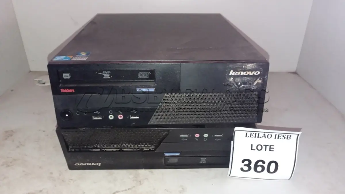 LOTE 360 - 02 CPUS LENOVO. (NO ESTADO) ATENÇÃO! FAZER A VISITAÇÃO ANTES DE ARREMATAR, NÃO SABEMOS SE FUNCIONA, LEILÃO NÃO TEM GARANTIA E NEM DEVOLUÇÃO, SUJEITO A POSSÍVEIS AVARIAS VISÍVEIS/OCULTAS E/OU AUSÊNCIA DE COMPONENTES.