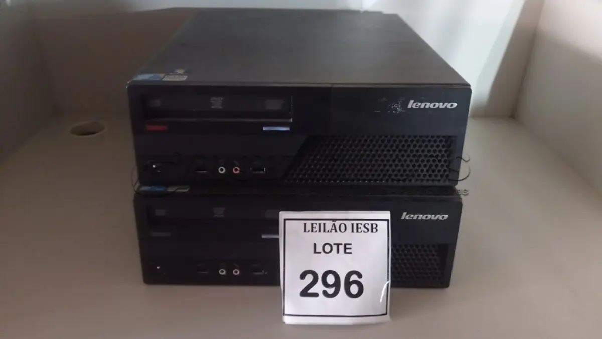 LOTE 296 - 02 CPUS LENOVO. (NO ESTADO) ATENÇÃO! FAZER A VISITAÇÃO ANTES DE ARREMATAR, NÃO SABEMOS SE FUNCIONA, LEILÃO NÃO TEM GARANTIA E NEM DEVOLUÇÃO, SUJEITO A POSSÍVEIS AVARIAS VISÍVEIS/OCULTAS E/OU AUSÊNCIA DE COMPONENTES.
