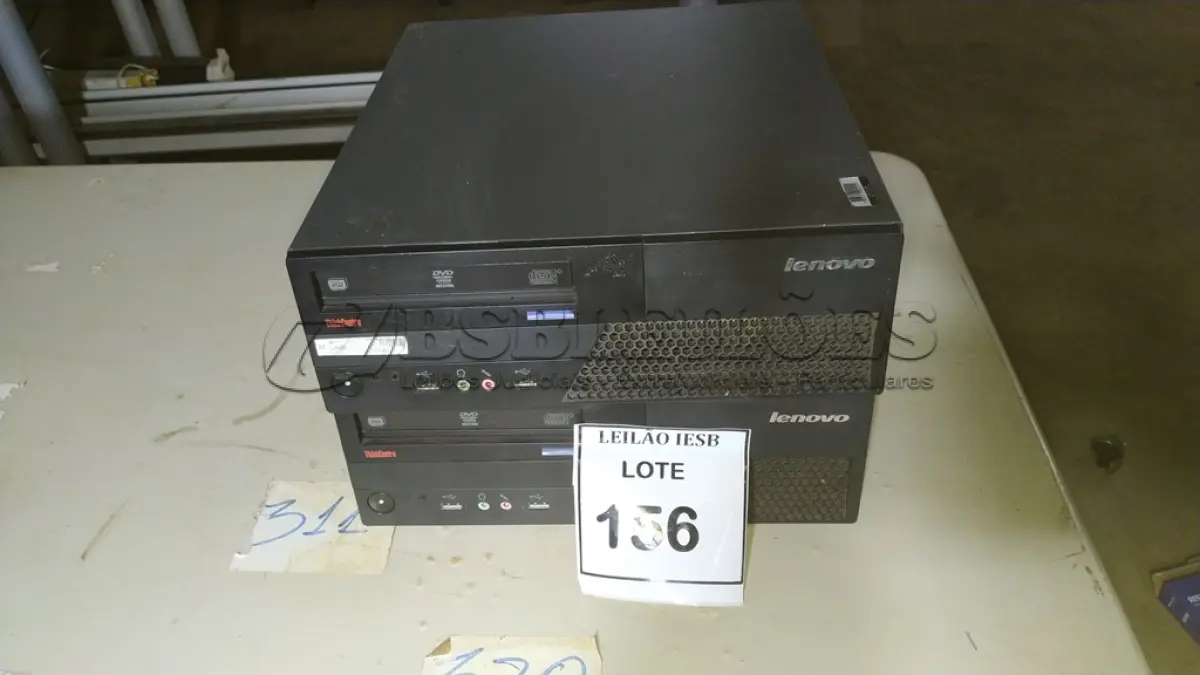LOTE 156 - 02 CPU LENOVO. (NO ESTADO) ATENÇÃO! FAZER A VISITAÇÃO ANTES DE ARREMATAR, NÃO SABEMOS SE FUNCIONA, LEILÃO NÃO TEM GARANTIA E NEM DEVOLUÇÃO, SUJEITO A POSSÍVEIS AVARIAS VISÍVEIS/OCULTAS E/OU AUSÊNCIA DE COMPONENTES.