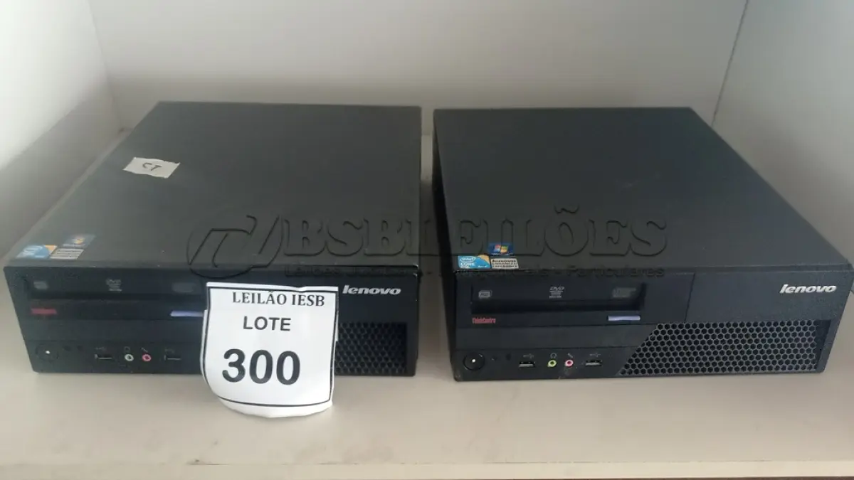 LOTE 300 - 02 CPUS LENOVO. (NO ESTADO) ATENÇÃO! FAZER A VISITAÇÃO ANTES DE ARREMATAR, NÃO SABEMOS SE FUNCIONA, LEILÃO NÃO TEM GARANTIA E NEM DEVOLUÇÃO, SUJEITO A POSSÍVEIS AVARIAS VISÍVEIS/OCULTAS E/OU AUSÊNCIA DE COMPONENTES.