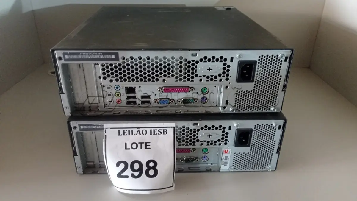 LOTE 298 - 02 CPUS LENOVO. (NO ESTADO) ATENÇÃO! FAZER A VISITAÇÃO ANTES DE ARREMATAR, NÃO SABEMOS SE FUNCIONA, LEILÃO NÃO TEM GARANTIA E NEM DEVOLUÇÃO, SUJEITO A POSSÍVEIS AVARIAS VISÍVEIS/OCULTAS E/OU AUSÊNCIA DE COMPONENTES.
