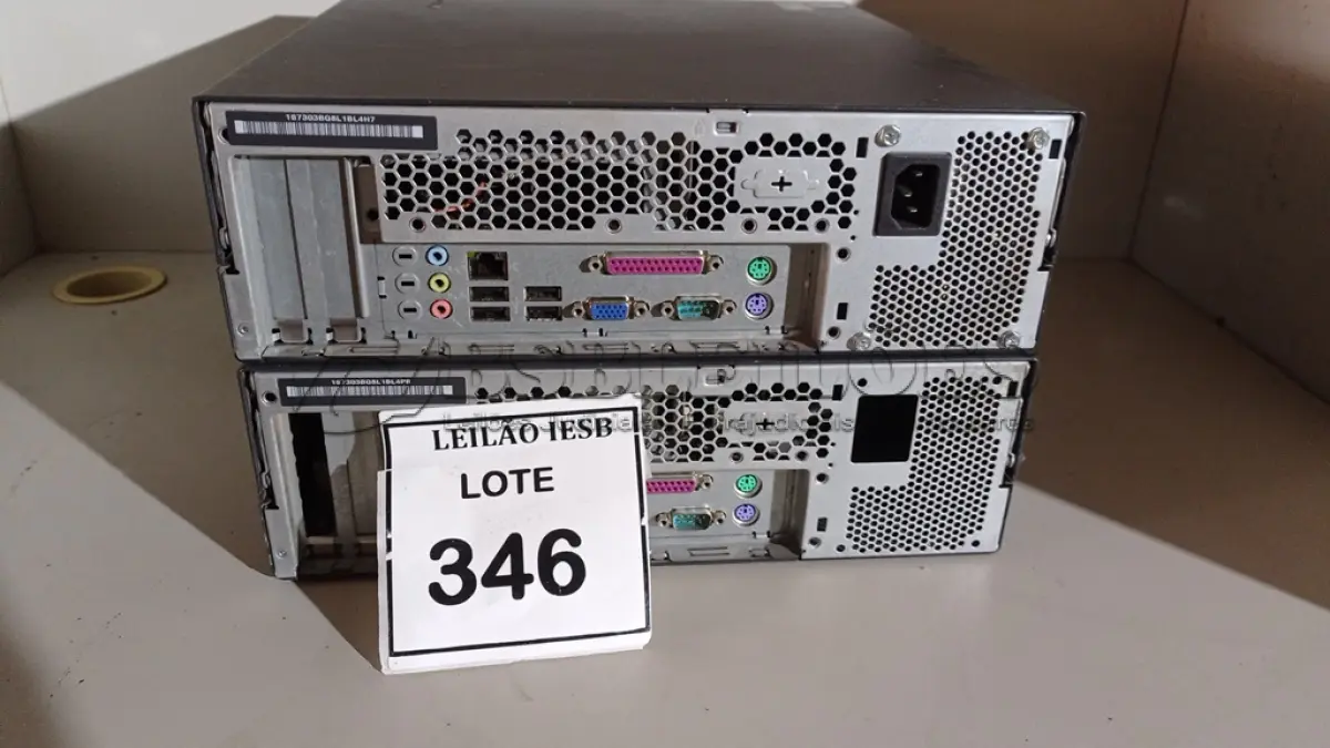 LOTE 346 - 02 CPUS LENOVO. (NO ESTADO) ATENÇÃO! FAZER A VISITAÇÃO ANTES DE ARREMATAR, NÃO SABEMOS SE FUNCIONA, LEILÃO NÃO TEM GARANTIA E NEM DEVOLUÇÃO, SUJEITO A POSSÍVEIS AVARIAS VISÍVEIS/OCULTAS E/OU AUSÊNCIA DE COMPONENTES.