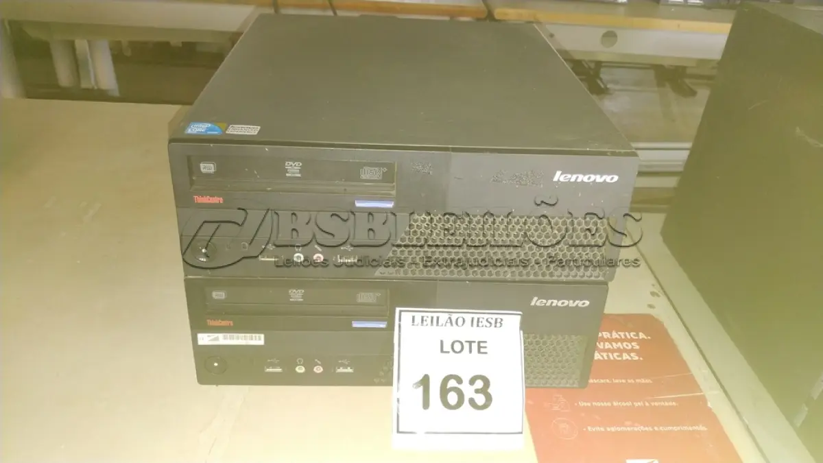 LOTE 163 - 02 CPUS LENOVO. (NO ESTADO) ATENÇÃO! FAZER A VISITAÇÃO ANTES DE ARREMATAR, NÃO SABEMOS SE FUNCIONA, LEILÃO NÃO TEM GARANTIA E NEM DEVOLUÇÃO, SUJEITO A POSSÍVEIS AVARIAS VISÍVEIS/OCULTAS E/OU AUSÊNCIA DE COMPONENTES.
