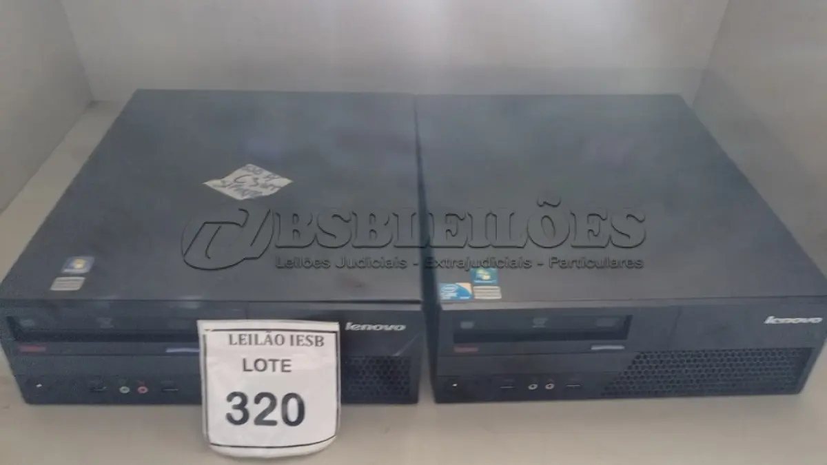 LOTE 320 - 02 CPUS LENOVO. (NO ESTADO) ATENÇÃO! FAZER A VISITAÇÃO ANTES DE ARREMATAR, NÃO SABEMOS SE FUNCIONA, LEILÃO NÃO TEM GARANTIA E NEM DEVOLUÇÃO, SUJEITO A POSSÍVEIS AVARIAS VISÍVEIS/OCULTAS E/OU AUSÊNCIA DE COMPONENTES.