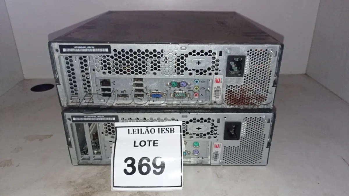 LOTE 369 - 02 CPUS LENOVO. (NO ESTADO) ATENÇÃO! FAZER A VISITAÇÃO ANTES DE ARREMATAR, NÃO SABEMOS SE FUNCIONA, LEILÃO NÃO TEM GARANTIA E NEM DEVOLUÇÃO, SUJEITO A POSSÍVEIS AVARIAS VISÍVEIS/OCULTAS E/OU AUSÊNCIA DE COMPONENTES.