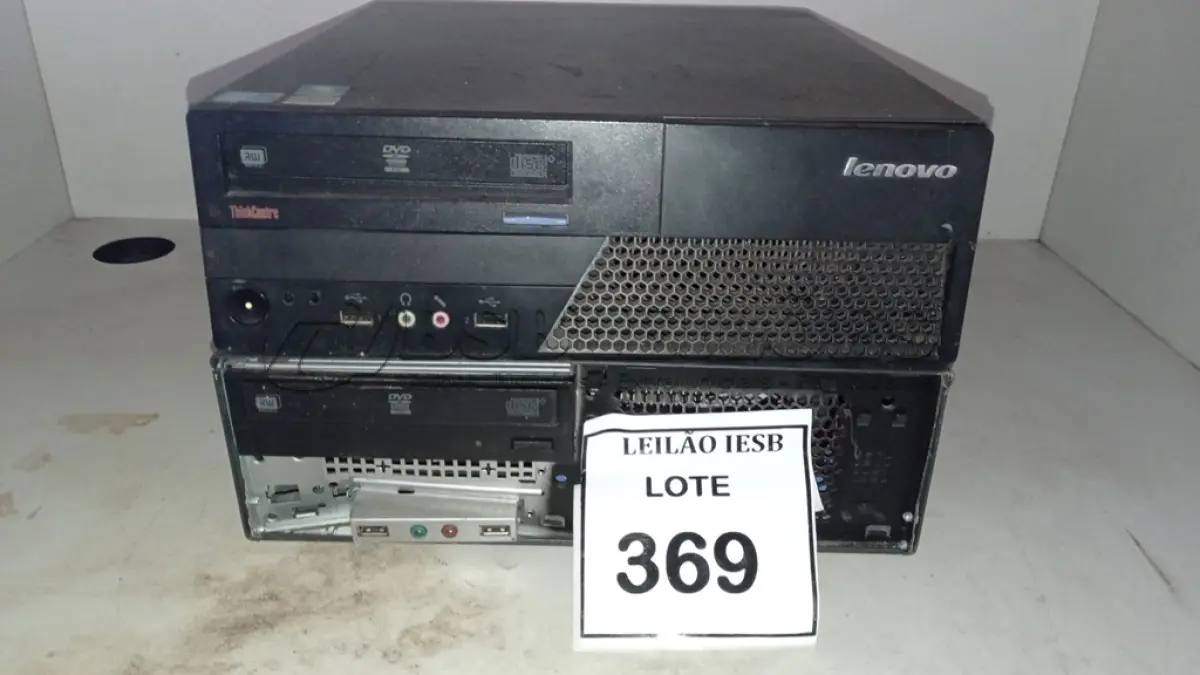 LOTE 369 - 02 CPUS LENOVO. (NO ESTADO) ATENÇÃO! FAZER A VISITAÇÃO ANTES DE ARREMATAR, NÃO SABEMOS SE FUNCIONA, LEILÃO NÃO TEM GARANTIA E NEM DEVOLUÇÃO, SUJEITO A POSSÍVEIS AVARIAS VISÍVEIS/OCULTAS E/OU AUSÊNCIA DE COMPONENTES.
