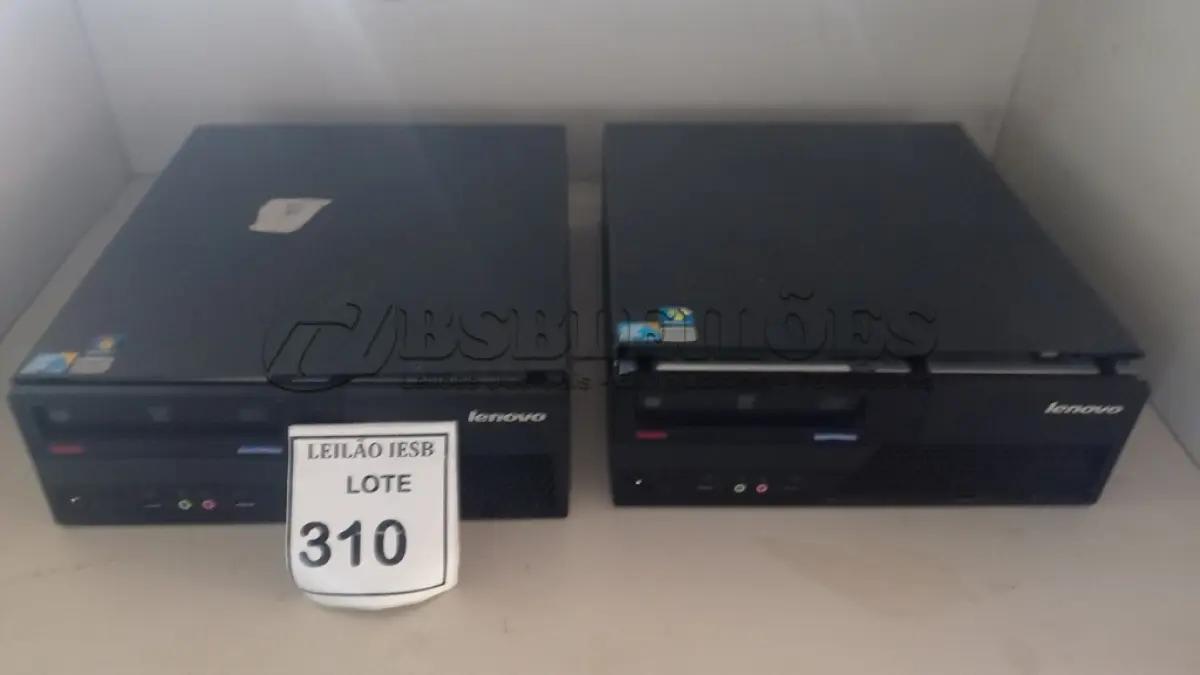 LOTE 310 - 02 CPUS LENOVO. (NO ESTADO) ATENÇÃO! FAZER A VISITAÇÃO ANTES DE ARREMATAR, NÃO SABEMOS SE FUNCIONA, LEILÃO NÃO TEM GARANTIA E NEM DEVOLUÇÃO, SUJEITO A POSSÍVEIS AVARIAS VISÍVEIS/OCULTAS E/OU AUSÊNCIA DE COMPONENTES.