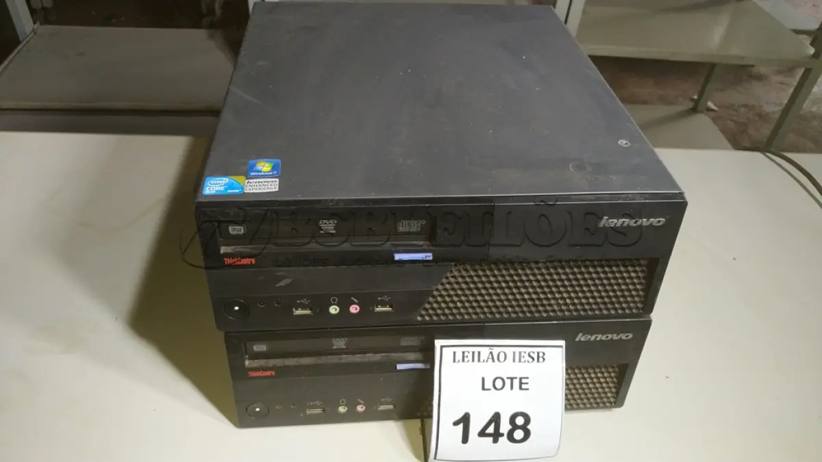 LOTE 148 - 02 CPU LENOVO. (NO ESTADO) ATENÇÃO! FAZER A VISITAÇÃO ANTES DE ARREMATAR, NÃO SABEMOS SE FUNCIONA, LEILÃO NÃO TEM GARANTIA E NEM DEVOLUÇÃO, SUJEITO A POSSÍVEIS AVARIAS VISÍVEIS/OCULTAS E/OU AUSÊNCIA DE COMPONENTES.