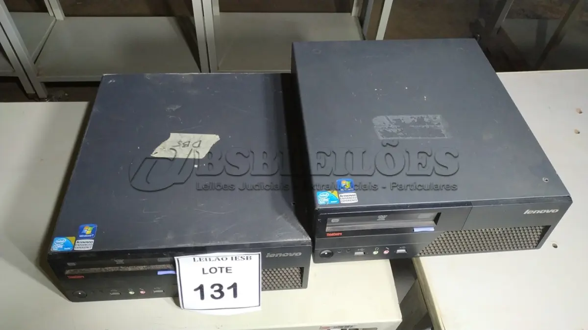 LOTE 131 - 02 CPUS LENOVO. (NO ESTADO) ATENÇÃO! FAZER A VISITAÇÃO ANTES DE ARREMATAR, NÃO SABEMOS SE FUNCIONA, LEILÃO NÃO TEM GARANTIA E NEM DEVOLUÇÃO, SUJEITO A POSSÍVEIS AVARIAS VISÍVEIS/OCULTAS E/OU AUSÊNCIA DE COMPONENTES.
