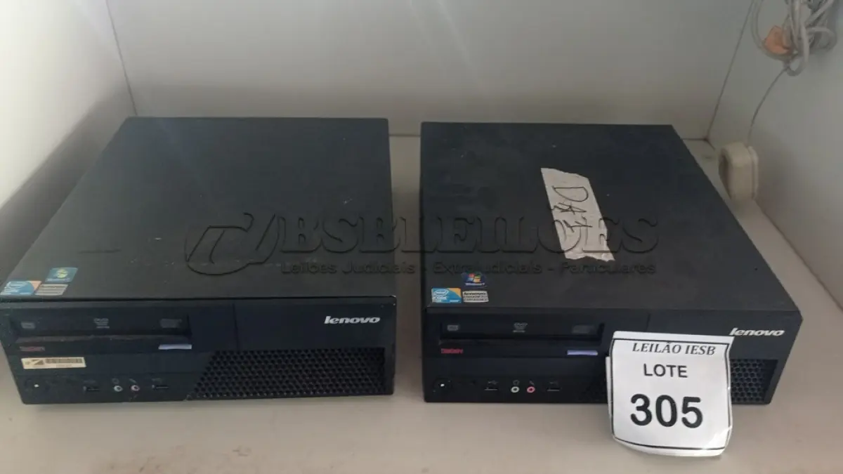 LOTE 305 - 02 CPUS LENOVO. (NO ESTADO) ATENÇÃO! FAZER A VISITAÇÃO ANTES DE ARREMATAR, NÃO SABEMOS SE FUNCIONA, LEILÃO NÃO TEM GARANTIA E NEM DEVOLUÇÃO, SUJEITO A POSSÍVEIS AVARIAS VISÍVEIS/OCULTAS E/OU AUSÊNCIA DE COMPONENTES.