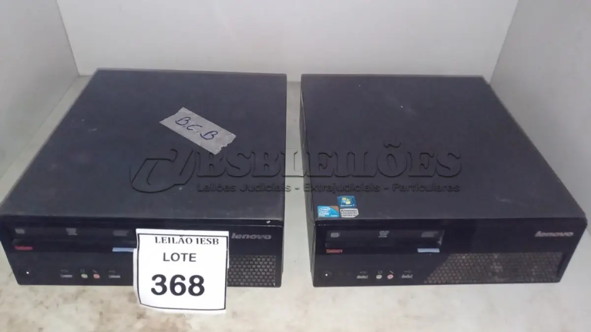 LOTE 368 - 02 CPUS LENOVO. (NO ESTADO) ATENÇÃO! FAZER A VISITAÇÃO ANTES DE ARREMATAR, NÃO SABEMOS SE FUNCIONA, LEILÃO NÃO TEM GARANTIA E NEM DEVOLUÇÃO, SUJEITO A POSSÍVEIS AVARIAS VISÍVEIS/OCULTAS E/OU AUSÊNCIA DE COMPONENTES.