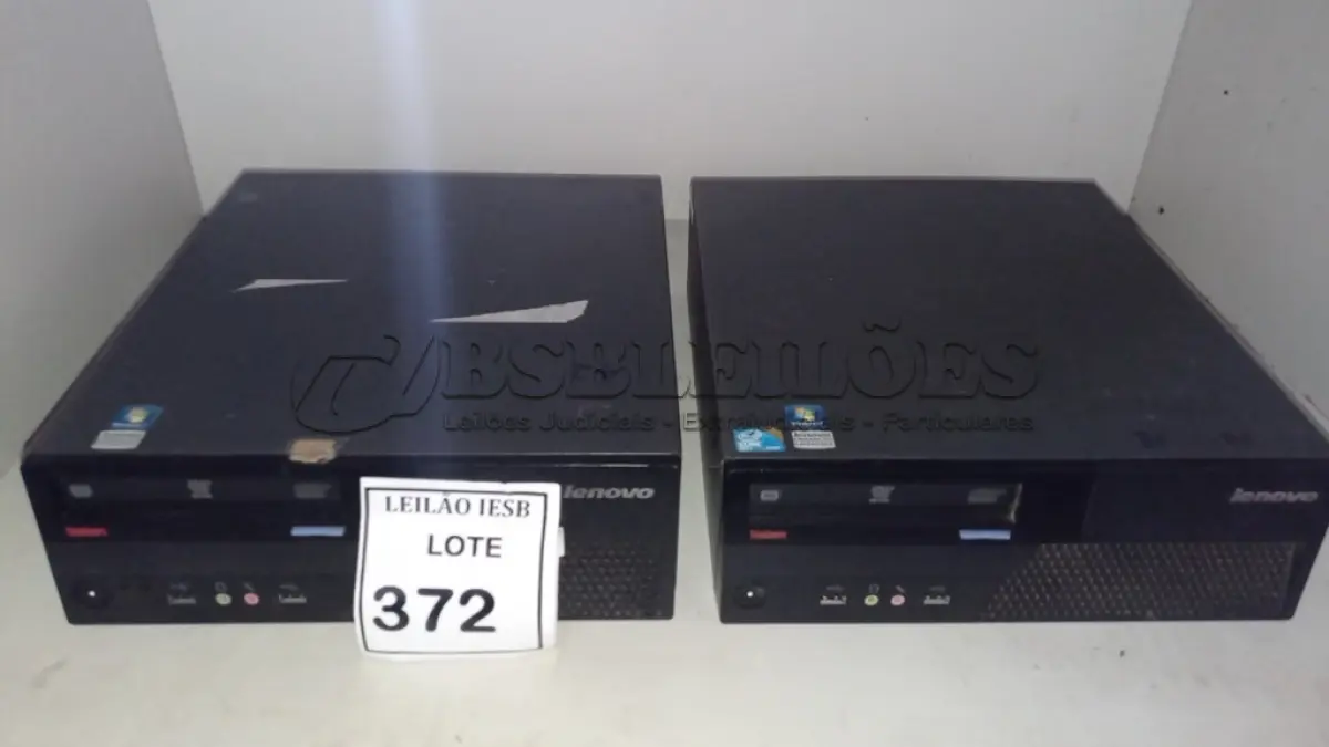 LOTE 372 - 02 CPUS LENOVO. (NO ESTADO) ATENÇÃO! FAZER A VISITAÇÃO ANTES DE ARREMATAR, NÃO SABEMOS SE FUNCIONA, LEILÃO NÃO TEM GARANTIA E NEM DEVOLUÇÃO, SUJEITO A POSSÍVEIS AVARIAS VISÍVEIS/OCULTAS E/OU AUSÊNCIA DE COMPONENTES.