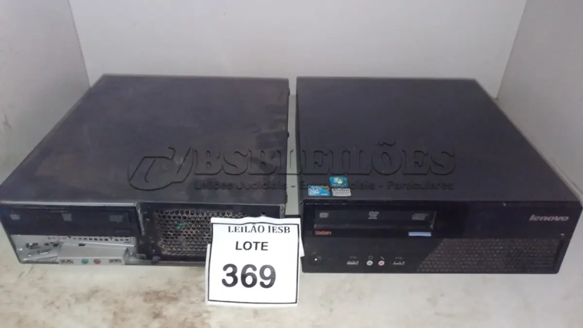 LOTE 369 - 02 CPUS LENOVO. (NO ESTADO) ATENÇÃO! FAZER A VISITAÇÃO ANTES DE ARREMATAR, NÃO SABEMOS SE FUNCIONA, LEILÃO NÃO TEM GARANTIA E NEM DEVOLUÇÃO, SUJEITO A POSSÍVEIS AVARIAS VISÍVEIS/OCULTAS E/OU AUSÊNCIA DE COMPONENTES.
