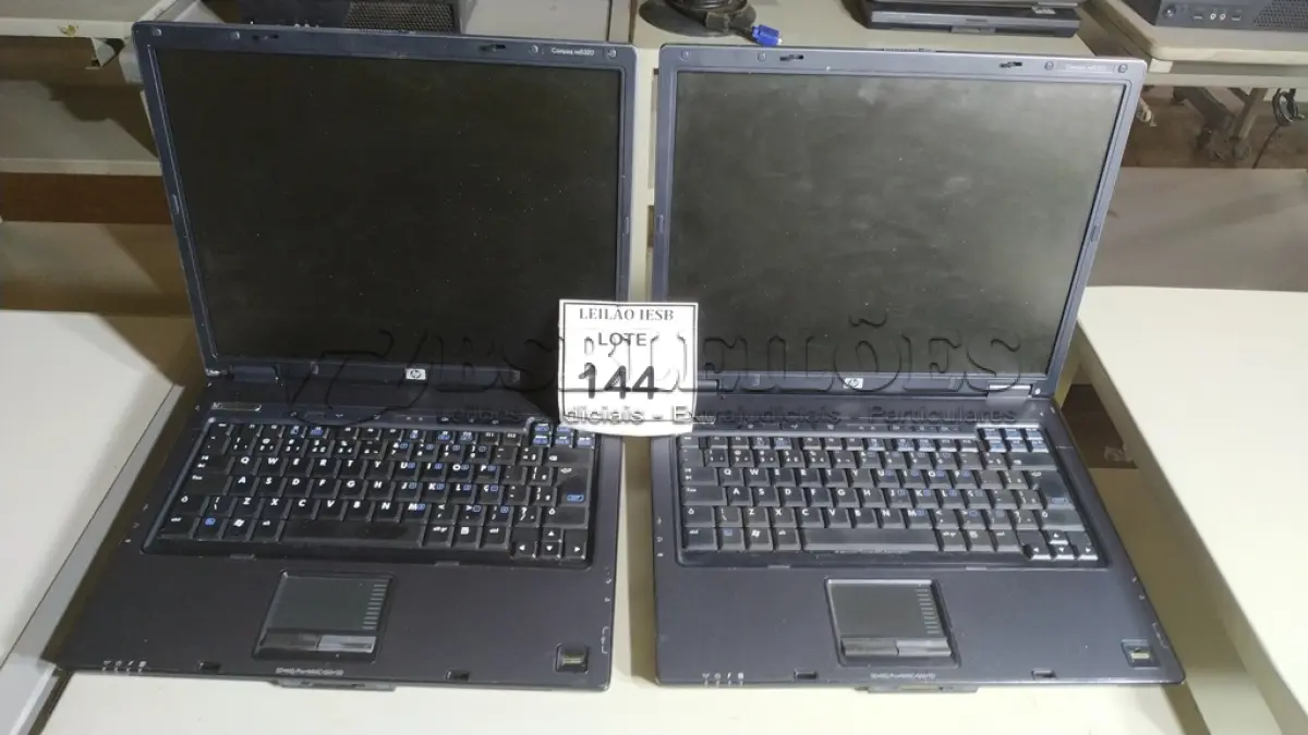 LOTE 144 - 02 NOTEBOOKS HP SEM FONTE. (NO ESTADO) ATENÇÃO! FAZER A VISITAÇÃO ANTES DE ARREMATAR, NÃO SABEMOS SE FUNCIONA, LEILÃO NÃO TEM GARANTIA E NEM DEVOLUÇÃO, SUJEITO A POSSÍVEIS AVARIAS VISÍVEIS/OCULTAS E/OU AUSÊNCIA DE COMPONENTES.
