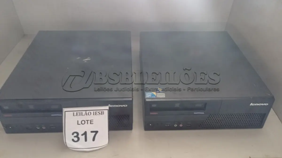 LOTE 317 - 02 CPUS LENOVO. (NO ESTADO) ATENÇÃO! FAZER A VISITAÇÃO ANTES DE ARREMATAR, NÃO SABEMOS SE FUNCIONA, LEILÃO NÃO TEM GARANTIA E NEM DEVOLUÇÃO, SUJEITO A POSSÍVEIS AVARIAS VISÍVEIS/OCULTAS E/OU AUSÊNCIA DE COMPONENTES.