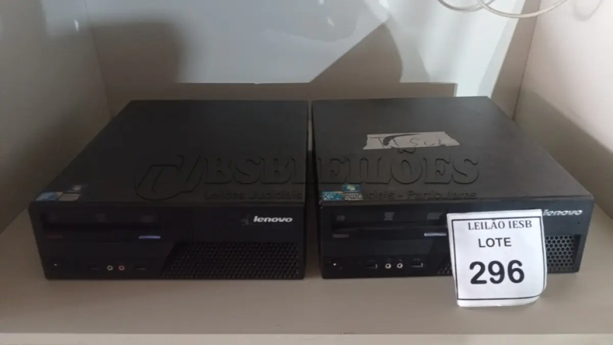 LOTE 296 - 02 CPUS LENOVO. (NO ESTADO) ATENÇÃO! FAZER A VISITAÇÃO ANTES DE ARREMATAR, NÃO SABEMOS SE FUNCIONA, LEILÃO NÃO TEM GARANTIA E NEM DEVOLUÇÃO, SUJEITO A POSSÍVEIS AVARIAS VISÍVEIS/OCULTAS E/OU AUSÊNCIA DE COMPONENTES.