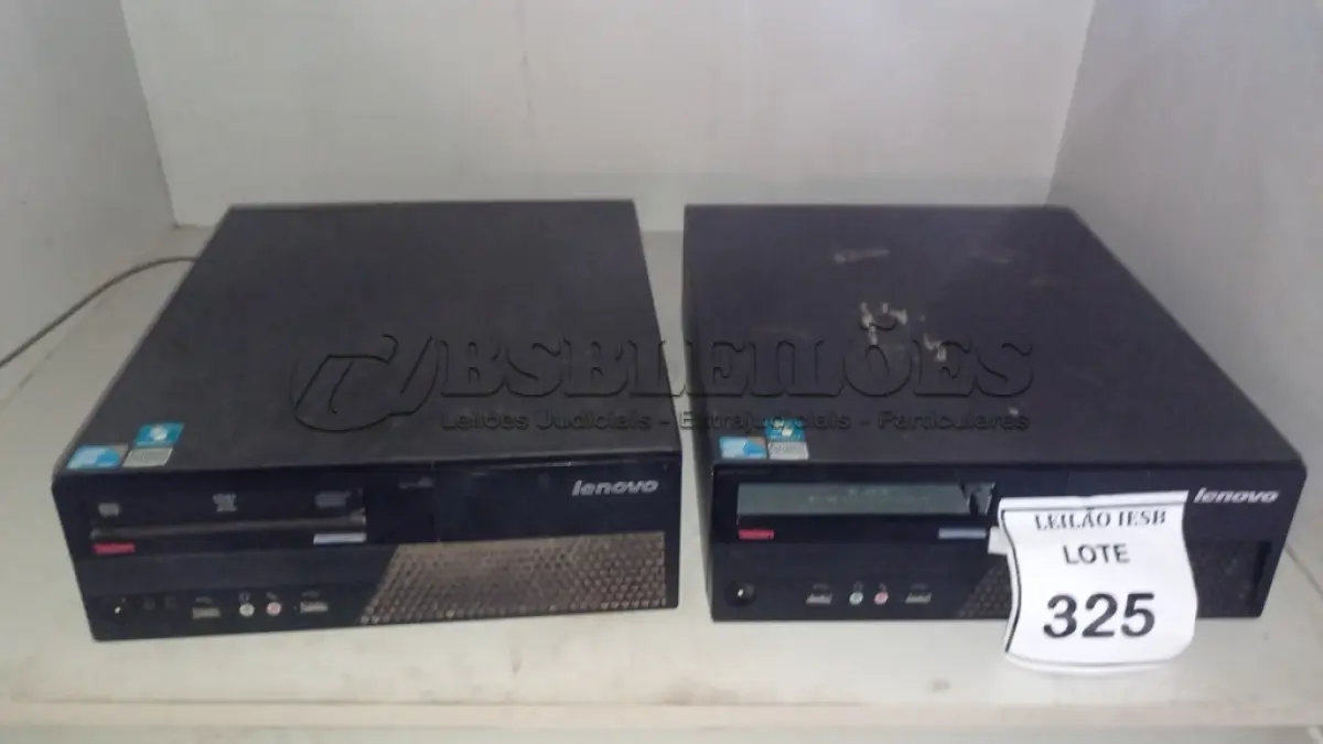 LOTE 325 - 02 CPUS LENOVO. (NO ESTADO) ATENÇÃO! FAZER A VISITAÇÃO ANTES DE ARREMATAR, NÃO SABEMOS SE FUNCIONA, LEILÃO NÃO TEM GARANTIA E NEM DEVOLUÇÃO, SUJEITO A POSSÍVEIS AVARIAS VISÍVEIS/OCULTAS E/OU AUSÊNCIA DE COMPONENTES.