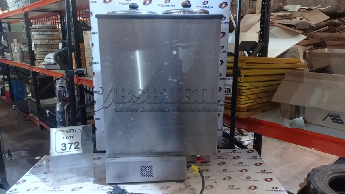 LOTE 372 - 01 CAFETERIA INDUSTRIAL EM INOX. (NO ESTADO) ATENÇÃO! FAZER A VISITAÇÃO ANTES DE ARREMATAR, NÃO SABEMOS SE FUNCIONA, LEILÃO NÃO TEM GARANTIA E NEM DEVOLUÇÃO, SUJEITO A POSSÍVEIS AVARIAS VISÍVEIS/OCULTAS E/OU AUSÊNCIA DE COMPONENTES.