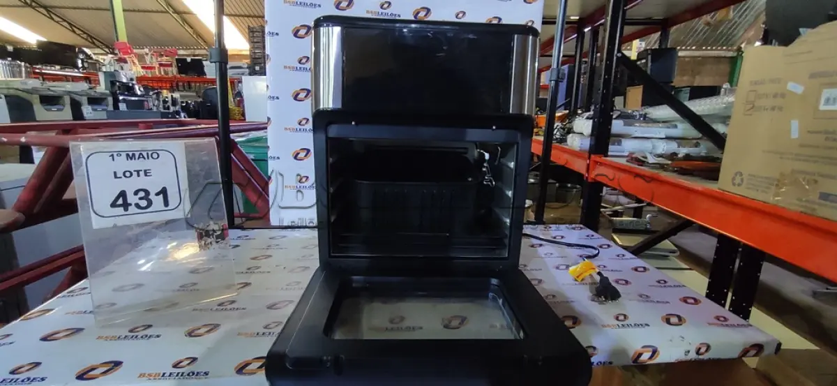LOTE 431 - 01 AIR FRYER / FORNO 12L 220V MARCA MONDIAL. (NO ESTADO) ATENÇÃO! FAZER A VISITAÇÃO ANTES DE ARREMATAR, NÃO SABEMOS SE FUNCIONA, LEILÃO NÃO TEM GARANTIA E NEM DEVOLUÇÃO, SUJEITO A POSSÍVEIS AVARIAS VISÍVEIS/OCULTAS E/OU AUSÊNCIA DE COMPONENTES.