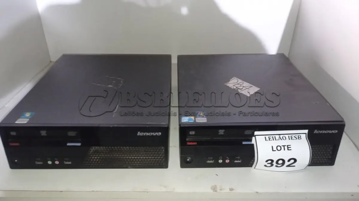 LOTE 392 - 02 CPUS LENOVO. (NO ESTADO) ATENÇÃO! FAZER A VISITAÇÃO ANTES DE ARREMATAR, NÃO SABEMOS SE FUNCIONA, LEILÃO NÃO TEM GARANTIA E NEM DEVOLUÇÃO, SUJEITO A POSSÍVEIS AVARIAS VISÍVEIS/OCULTAS E/OU AUSÊNCIA DE COMPONENTES.