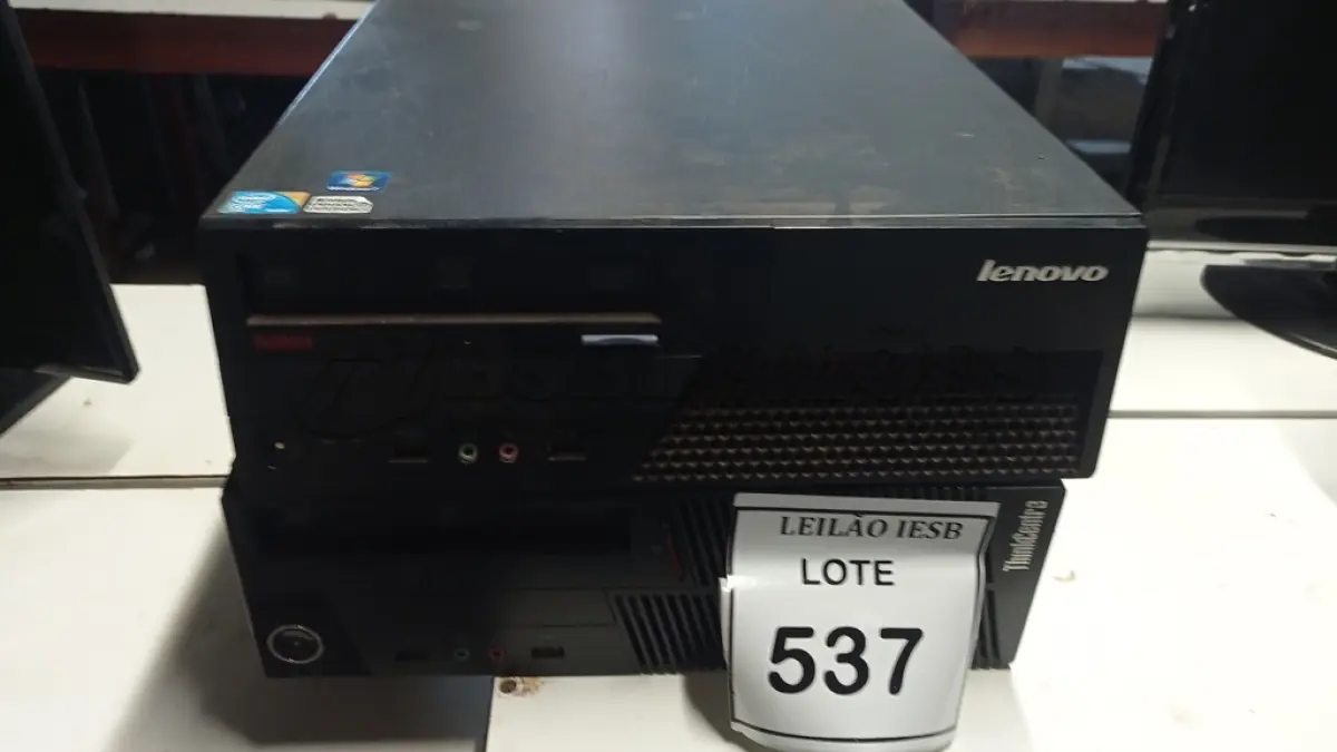 LOTE 537 - 02 CPUS LENOVO. (NO ESTADO) ATENÇÃO! FAZER A VISITAÇÃO ANTES DE ARREMATAR, NÃO SABEMOS SE FUNCIONA, LEILÃO NÃO TEM GARANTIA E NEM DEVOLUÇÃO, SUJEITO A POSSÍVEIS AVARIAS VISÍVEIS/OCULTAS E/OU AUSÊNCIA DE COMPONENTES.