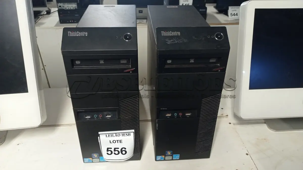 LOTE 556 - 02 CPUS LENOVO. (NO ESTADO) ATENÇÃO! FAZER A VISITAÇÃO ANTES DE ARREMATAR, NÃO SABEMOS SE FUNCIONA, LEILÃO NÃO TEM GARANTIA E NEM DEVOLUÇÃO, SUJEITO A POSSÍVEIS AVARIAS VISÍVEIS/OCULTAS E/OU AUSÊNCIA DE COMPONENTES.