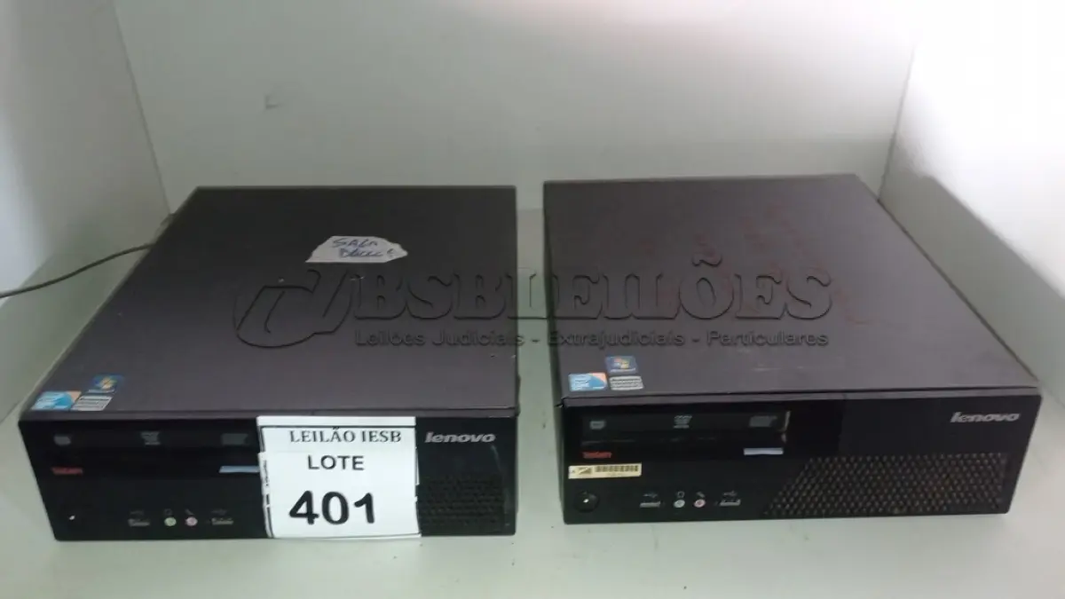 LOTE 401 - 02 CPUS LENOVO. (NO ESTADO) ATENÇÃO! FAZER A VISITAÇÃO ANTES DE ARREMATAR, NÃO SABEMOS SE FUNCIONA, LEILÃO NÃO TEM GARANTIA E NEM DEVOLUÇÃO, SUJEITO A POSSÍVEIS AVARIAS VISÍVEIS/OCULTAS E/OU AUSÊNCIA DE COMPONENTES.