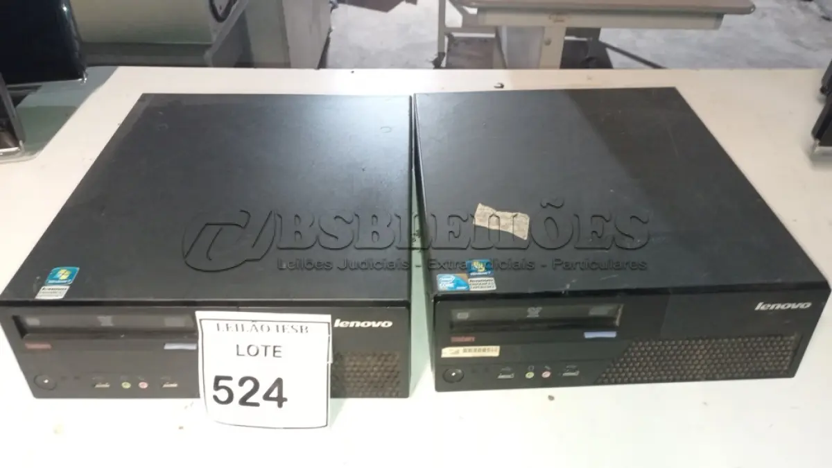 LOTE 524 - 02 CPUS LENOVO. (NO ESTADO) ATENÇÃO! FAZER A VISITAÇÃO ANTES DE ARREMATAR, NÃO SABEMOS SE FUNCIONA, LEILÃO NÃO TEM GARANTIA E NEM DEVOLUÇÃO, SUJEITO A POSSÍVEIS AVARIAS VISÍVEIS/OCULTAS E/OU AUSÊNCIA DE COMPONENTES.