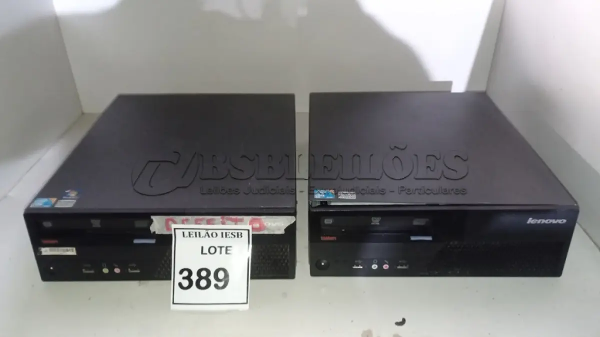 LOTE 389 - 02 CPUS LENOVO. (NO ESTADO) ATENÇÃO! FAZER A VISITAÇÃO ANTES DE ARREMATAR, NÃO SABEMOS SE FUNCIONA, LEILÃO NÃO TEM GARANTIA E NEM DEVOLUÇÃO, SUJEITO A POSSÍVEIS AVARIAS VISÍVEIS/OCULTAS E/OU AUSÊNCIA DE COMPONENTES.