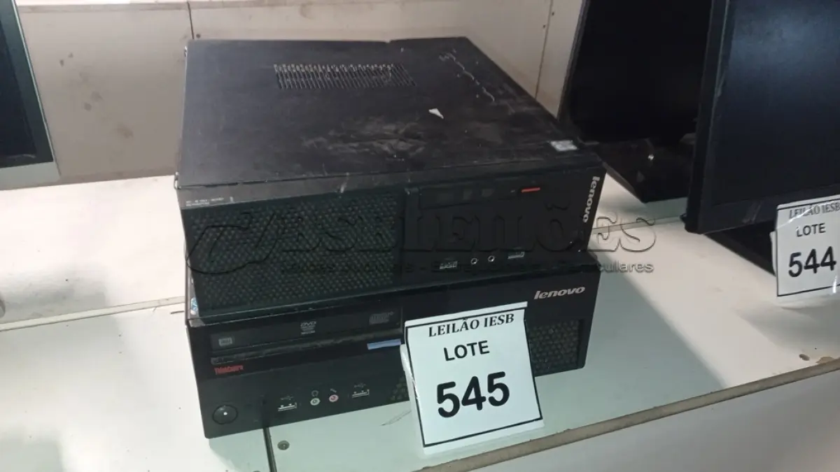LOTE 545 - 02 CPUS LENOVO. (NO ESTADO) ATENÇÃO! FAZER A VISITAÇÃO ANTES DE ARREMATAR, NÃO SABEMOS SE FUNCIONA, LEILÃO NÃO TEM GARANTIA E NEM DEVOLUÇÃO, SUJEITO A POSSÍVEIS AVARIAS VISÍVEIS/OCULTAS E/OU AUSÊNCIA DE COMPONENTES.