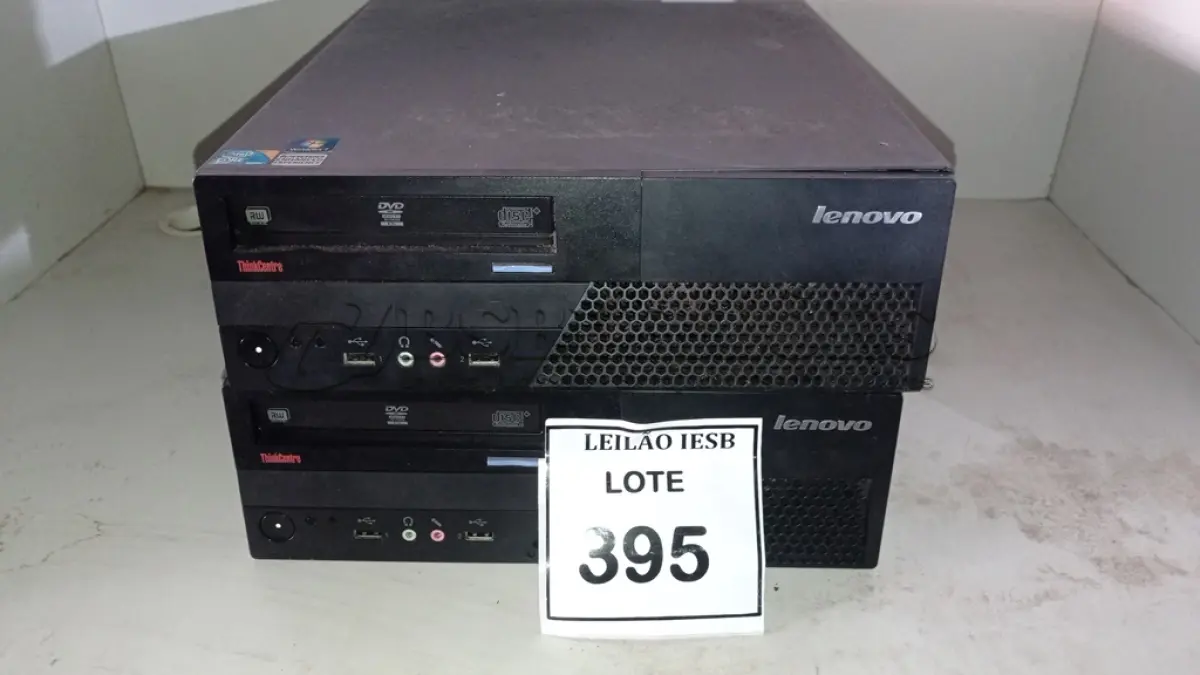 LOTE 395 - 02 CPUS LENOVO. (NO ESTADO) ATENÇÃO! FAZER A VISITAÇÃO ANTES DE ARREMATAR, NÃO SABEMOS SE FUNCIONA, LEILÃO NÃO TEM GARANTIA E NEM DEVOLUÇÃO, SUJEITO A POSSÍVEIS AVARIAS VISÍVEIS/OCULTAS E/OU AUSÊNCIA DE COMPONENTES.