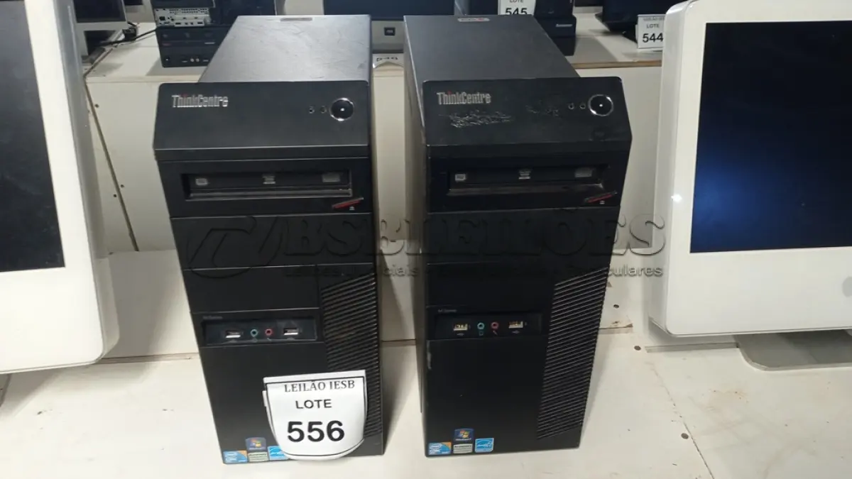 LOTE 556 - 02 CPUS LENOVO. (NO ESTADO) ATENÇÃO! FAZER A VISITAÇÃO ANTES DE ARREMATAR, NÃO SABEMOS SE FUNCIONA, LEILÃO NÃO TEM GARANTIA E NEM DEVOLUÇÃO, SUJEITO A POSSÍVEIS AVARIAS VISÍVEIS/OCULTAS E/OU AUSÊNCIA DE COMPONENTES.