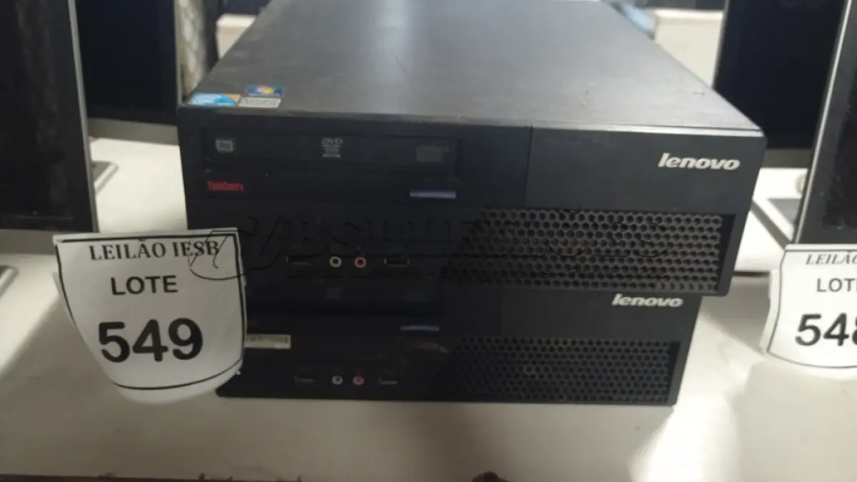 LOTE 549 - 02 CPUS LENOVO. (NO ESTADO) ATENÇÃO! FAZER A VISITAÇÃO ANTES DE ARREMATAR, NÃO SABEMOS SE FUNCIONA, LEILÃO NÃO TEM GARANTIA E NEM DEVOLUÇÃO, SUJEITO A POSSÍVEIS AVARIAS VISÍVEIS/OCULTAS E/OU AUSÊNCIA DE COMPONENTES.
