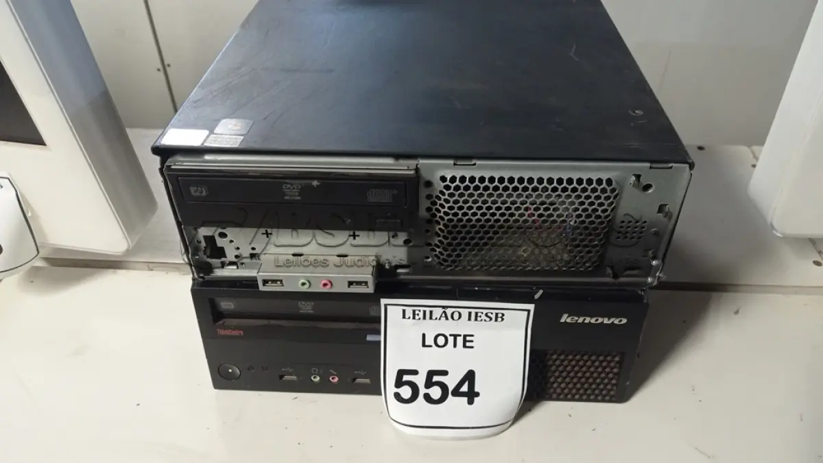 LOTE 554 - 02 CPUS LENOVO. (NO ESTADO) ATENÇÃO! FAZER A VISITAÇÃO ANTES DE ARREMATAR, NÃO SABEMOS SE FUNCIONA, LEILÃO NÃO TEM GARANTIA E NEM DEVOLUÇÃO, SUJEITO A POSSÍVEIS AVARIAS VISÍVEIS/OCULTAS E/OU AUSÊNCIA DE COMPONENTES.