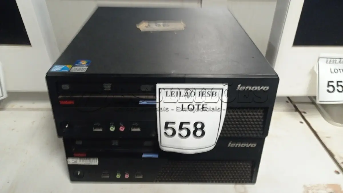 LOTE 558 - 02 CPUS LENOVO. (NO ESTADO) ATENÇÃO! FAZER A VISITAÇÃO ANTES DE ARREMATAR, NÃO SABEMOS SE FUNCIONA, LEILÃO NÃO TEM GARANTIA E NEM DEVOLUÇÃO, SUJEITO A POSSÍVEIS AVARIAS VISÍVEIS/OCULTAS E/OU AUSÊNCIA DE COMPONENTES.