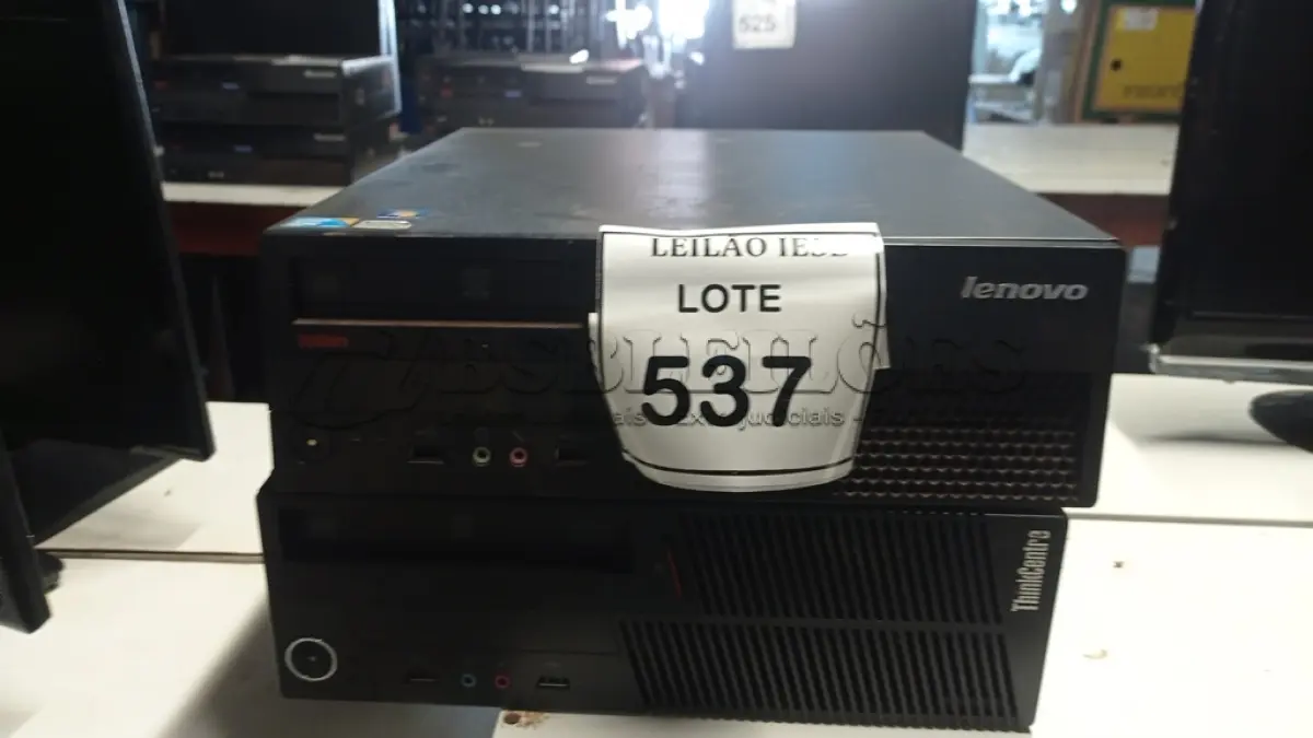 LOTE 537 - 02 CPUS LENOVO. (NO ESTADO) ATENÇÃO! FAZER A VISITAÇÃO ANTES DE ARREMATAR, NÃO SABEMOS SE FUNCIONA, LEILÃO NÃO TEM GARANTIA E NEM DEVOLUÇÃO, SUJEITO A POSSÍVEIS AVARIAS VISÍVEIS/OCULTAS E/OU AUSÊNCIA DE COMPONENTES.
