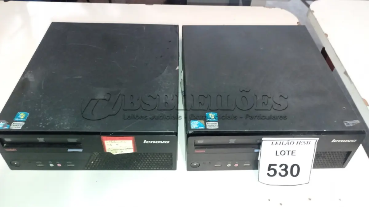 LOTE 530 - 02 CPUS LENOVO. (NO ESTADO) ATENÇÃO! FAZER A VISITAÇÃO ANTES DE ARREMATAR, NÃO SABEMOS SE FUNCIONA, LEILÃO NÃO TEM GARANTIA E NEM DEVOLUÇÃO, SUJEITO A POSSÍVEIS AVARIAS VISÍVEIS/OCULTAS E/OU AUSÊNCIA DE COMPONENTES.