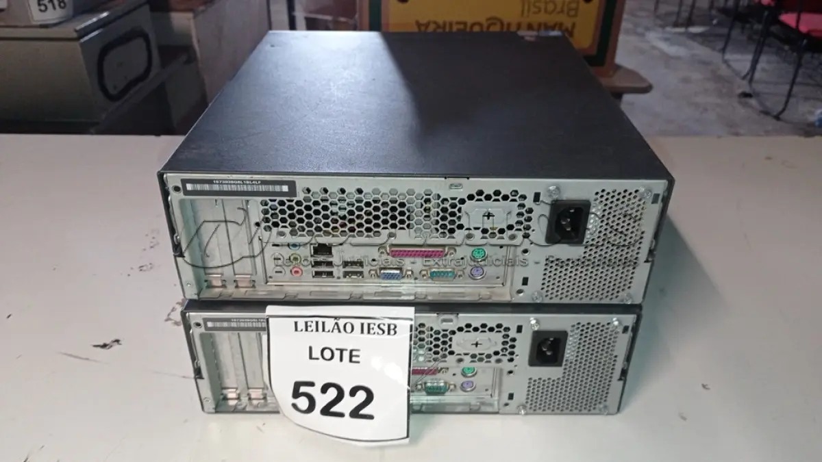 LOTE 522 - 02 CPUS LENOVO. (NO ESTADO) ATENÇÃO! FAZER A VISITAÇÃO ANTES DE ARREMATAR, NÃO SABEMOS SE FUNCIONA, LEILÃO NÃO TEM GARANTIA E NEM DEVOLUÇÃO, SUJEITO A POSSÍVEIS AVARIAS VISÍVEIS/OCULTAS E/OU AUSÊNCIA DE COMPONENTES.