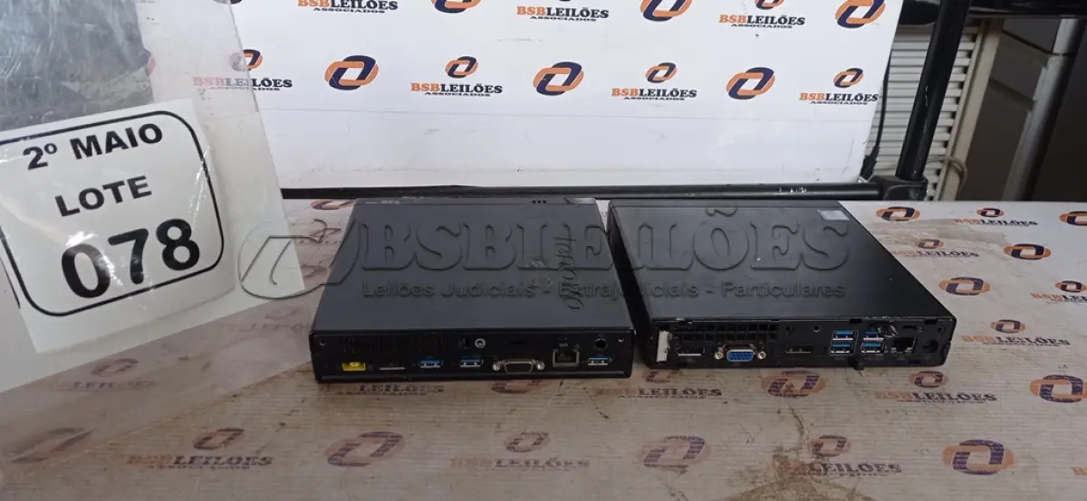 LOTE 078 - 01 MINI PC SERIE THINKCENTRE MARCA LENOVO E 01 MINI PC SERIE ELITEDESK MARCA HP. (NO ESTADO) ATENÇÃO! FAZER A VISITAÇÃO ANTES DE ARREMATAR, NÃO SABEMOS SE FUNCIONA, LEILÃO NÃO TEM GARANTIA E NEM DEVOLUÇÃO, SUJEITO A POSSÍVEIS AVARIAS VISÍVEIS/OCULTAS E/OU AUSÊNCIA DE COMPONENTES.