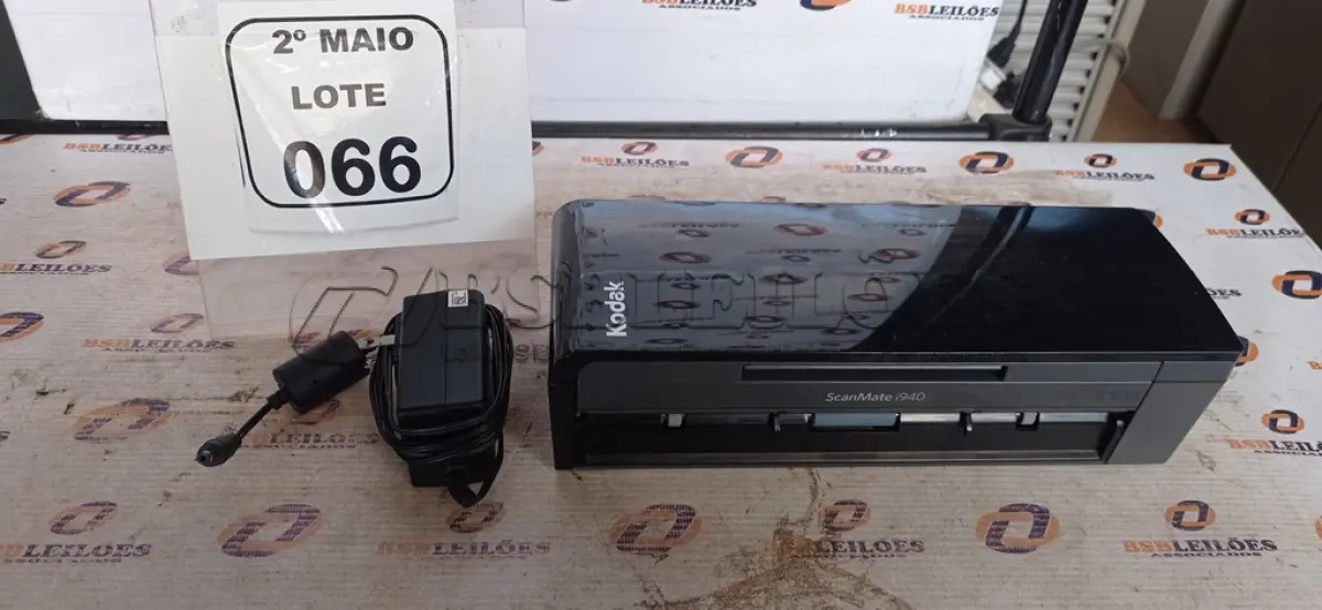 LOTE 066 - 01 SCANNER MODELO I940 MARCA KODAK. (NO ESTADO) ATENÇÃO! FAZER A VISITAÇÃO ANTES DE ARREMATAR, NÃO SABEMOS SE FUNCIONA, LEILÃO NÃO TEM GARANTIA E NEM DEVOLUÇÃO, SUJEITO A POSSÍVEIS AVARIAS VISÍVEIS/OCULTAS E/OU AUSÊNCIA DE COMPONENTES.