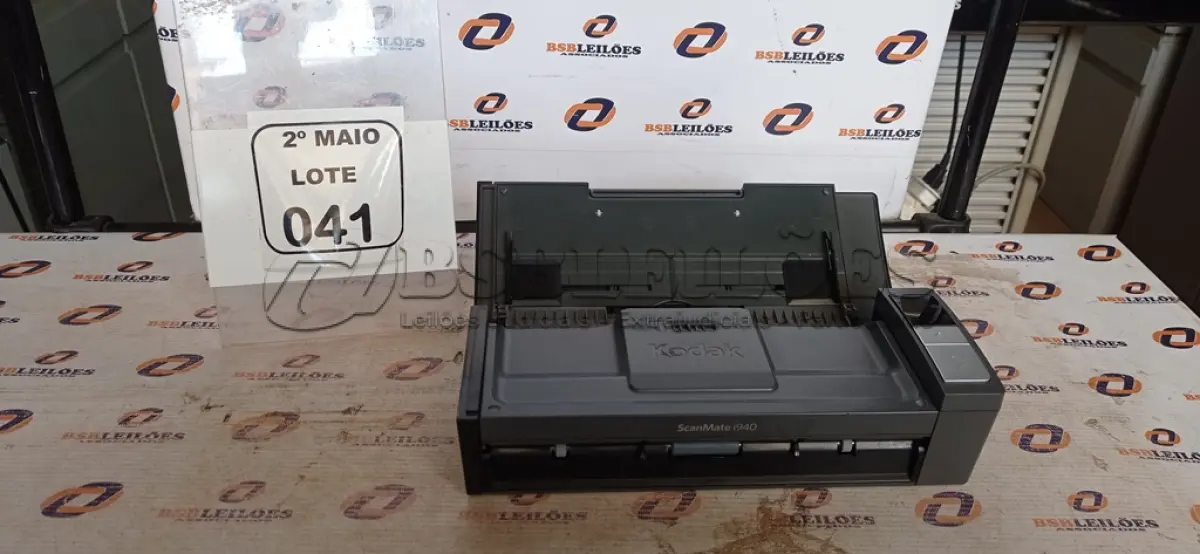 LOTE 041 - 01 SCANNER MODELO SCANMATE I940 MARCA KODAK. (NO ESTADO) ATENÇÃO! FAZER A VISITAÇÃO ANTES DE ARREMATAR, NÃO SABEMOS SE FUNCIONA, LEILÃO NÃO TEM GARANTIA E NEM DEVOLUÇÃO, SUJEITO A POSSÍVEIS AVARIAS VISÍVEIS/OCULTAS E/OU AUSÊNCIA DE COMPONENTES.