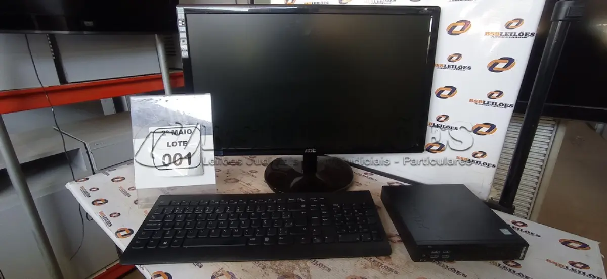 LOTE 001 - 01 MINI PC MARCA POSITIVO, 01 MONITOR MARCA AOC E 01 TECLADO MARCA LENOVO. (NO ESTADO) ATENÇÃO! FAZER A VISITAÇÃO ANTES DE ARREMATAR, NÃO SABEMOS SE FUNCIONA, LEILÃO NÃO TEM GARANTIA E NEM DEVOLUÇÃO, SUJEITO A POSSÍVEIS AVARIAS VISÍVEIS/OCULTAS E/OU AUSÊNCIA DE COMPONENTES.
