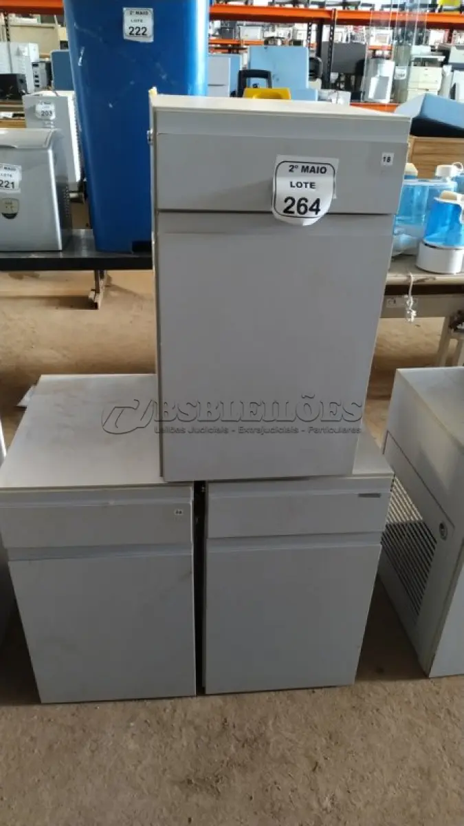 LOTE 264 - 03 ARMÁRIOS PARA CPU COM 01 PORTA E 01 GAVETA. (NO ESTADO) ATENÇÃO! FAZER A VISITAÇÃO ANTES DE ARREMATAR, NÃO SABEMOS SE FUNCIONA, LEILÃO NÃO TEM GARANTIA E NEM DEVOLUÇÃO, SUJEITO A POSSÍVEIS AVARIAS VISÍVEIS/OCULTAS E/OU AUSÊNCIA DE COMPONENTES.