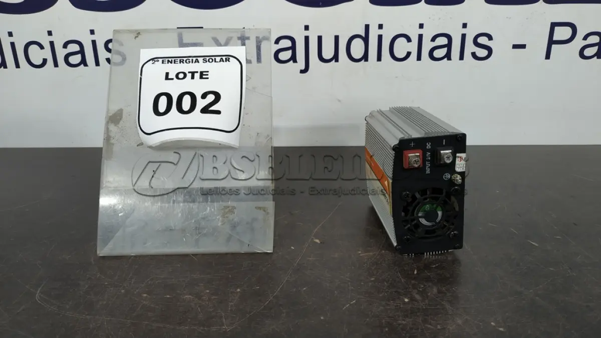 LOTE 002 - 01 INVERSOR DE ONDA MODIFICADA 400WATTS ENTRADA 24V E SAÍDA 127V. (NO ESTADO) ATENÇÃO! FAZER A VISITAÇÃO ANTES DE ARREMATAR, NÃO SABEMOS SE FUNCIONA, LEILÃO NÃO TEM GARANTIA E NEM DEVOLUÇÃO, SUJEITO A POSSÍVEIS AVARIAS VISÍVEIS/OCULTAS E/OU AUSÊNCIA DE COMPONENTES.