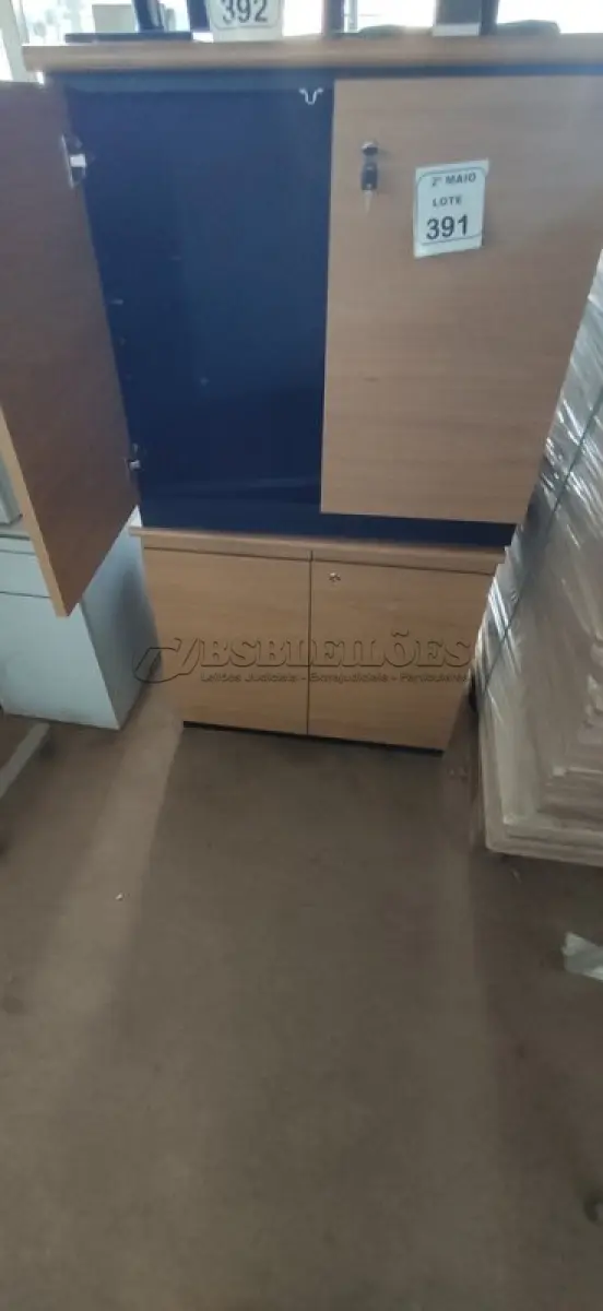 LOTE 391 - 02 ARMÁRIOS BAIXOS EM MADEIRA COM 02 PORTAS. (NO ESTADO) ATENÇÃO! FAZER A VISITAÇÃO ANTES DE ARREMATAR, NÃO SABEMOS SE FUNCIONA, LEILÃO NÃO TEM GARANTIA E NEM DEVOLUÇÃO, SUJEITO A POSSÍVEIS AVARIAS VISÍVEIS/OCULTAS E/OU AUSÊNCIA DE COMPONENTES.