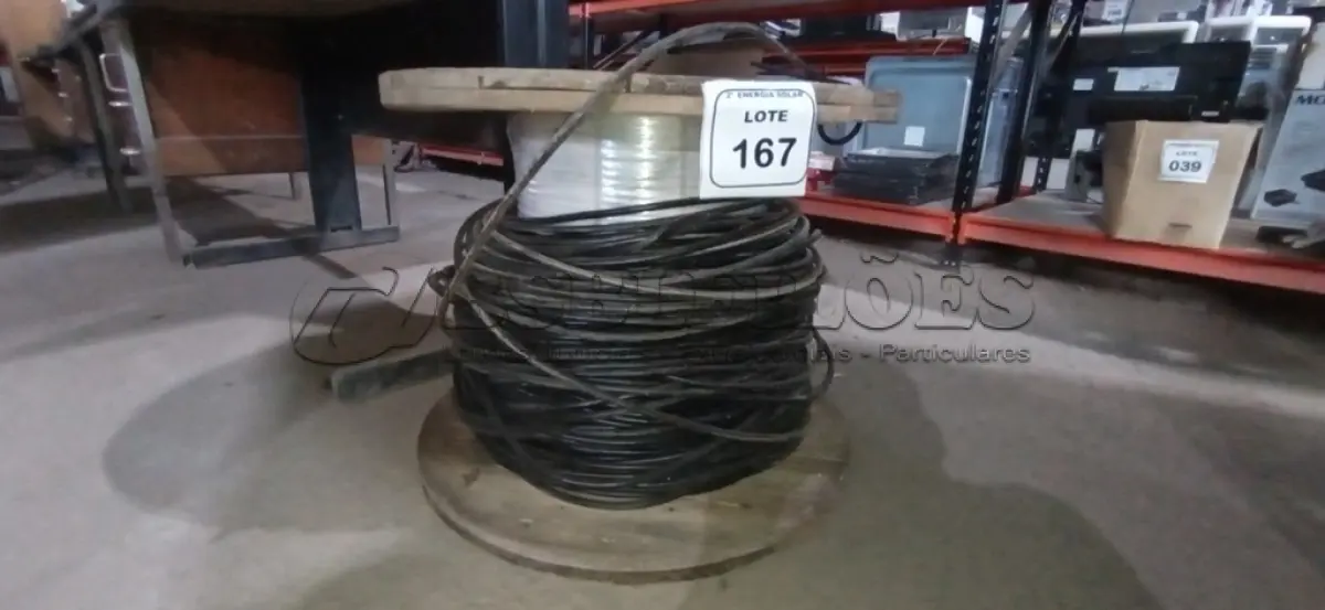 LOTE 167 - 01 CARRETEL COM FIO MAX LINK G FLEX 1X16,00MM. (NO ESTADO) ATENÇÃO! FAZER A VISITAÇÃO ANTES DE ARREMATAR, NÃO SABEMOS SE FUNCIONA, LEILÃO NÃO TEM GARANTIA E NEM DEVOLUÇÃO, SUJEITO A POSSÍVEIS AVARIAS VISÍVEIS/OCULTAS E/OU AUSÊNCIA DE COMPONENTES.