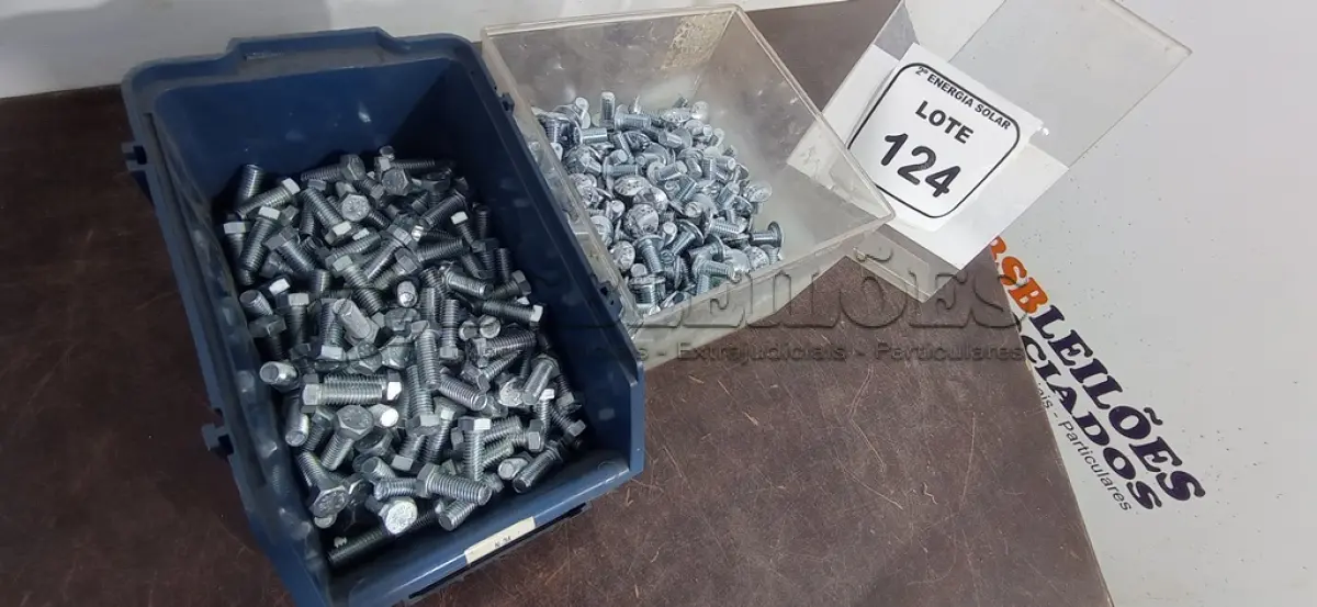 LOTE 124 - 01 LOTE COM PARAFUSOS DIVERSOS. (NO ESTADO) ATENÇÃO! FAZER A VISITAÇÃO ANTES DE ARREMATAR, NÃO SABEMOS SE FUNCIONA, LEILÃO NÃO TEM GARANTIA E NEM DEVOLUÇÃO, SUJEITO A POSSÍVEIS AVARIAS VISÍVEIS/OCULTAS E/OU AUSÊNCIA DE COMPONENTES.