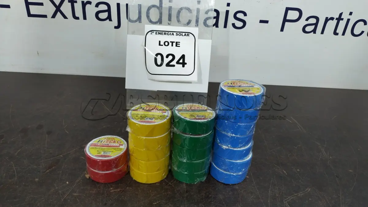 LOTE 024 - 05 FITAS ISOLANTES VERDE, 07 FITAS ISOLANTES AZUL, 05 FITAS ISOLANTES AMARELAS E 02 FITAS ISOLANTES VERMELHAS. (NO ESTADO) ATENÇÃO! FAZER A VISITAÇÃO ANTES DE ARREMATAR, NÃO SABEMOS SE FUNCIONA, LEILÃO NÃO TEM GARANTIA E NEM DEVOLUÇÃO, SUJEITO A POSSÍVEIS AVARIAS VISÍVEIS/OCULTAS E/OU AUSÊNCIA DE COMPONENTES.
